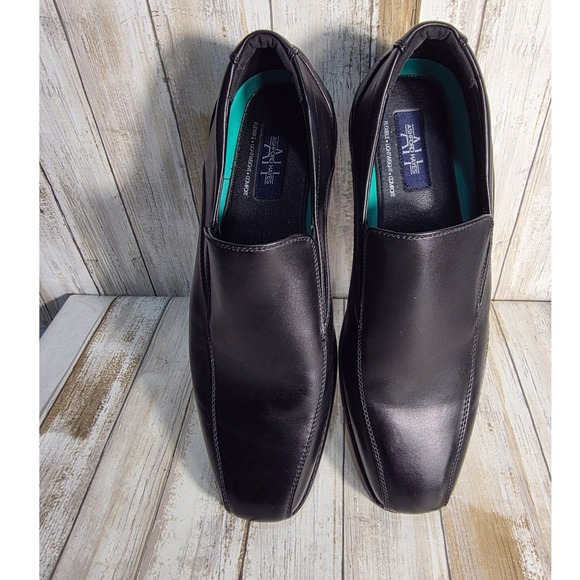 Ashford Hayes Mens Black Leather  Toe Slip On Loafer Dress Shoes Size 12 EEEE